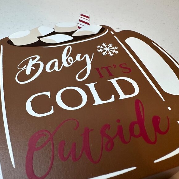 BABY IT'S COLD OUTSIDE home decor tiered tray coffee bar hot cocoa bar Christmas - Picture 5 of 8